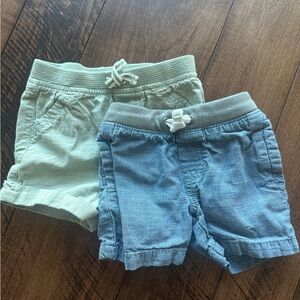 Set of Two Cat&Jack Baby Shorts in Blue and Green